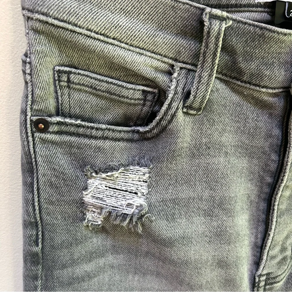 Current/Elliott ~Women’s Ultra High Waist Skinny Jeans Gray Fade Out Destroy 27 - Picture 5 of 16